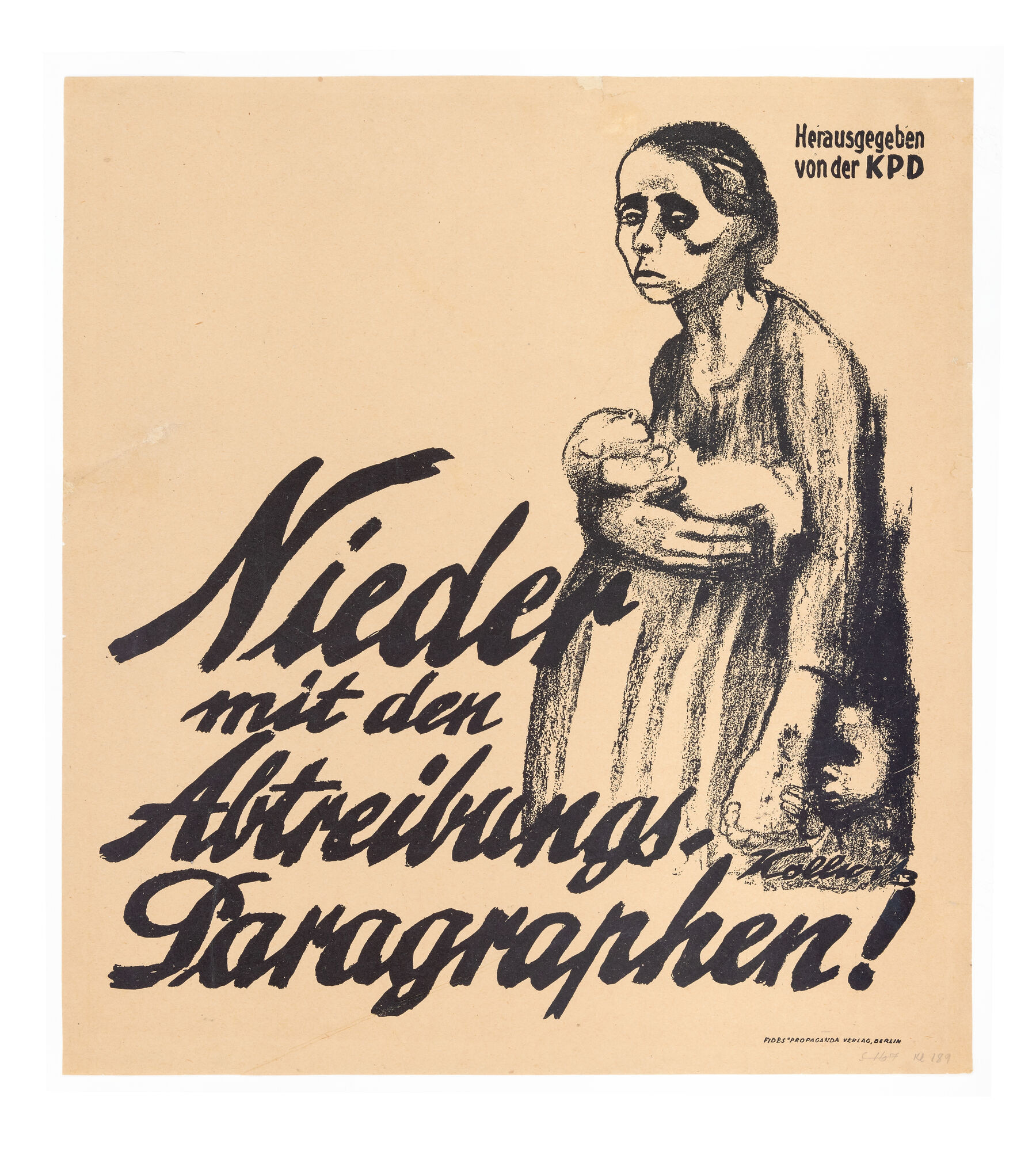Käthe Kollwitz. Poster Against Paragraph 218 (